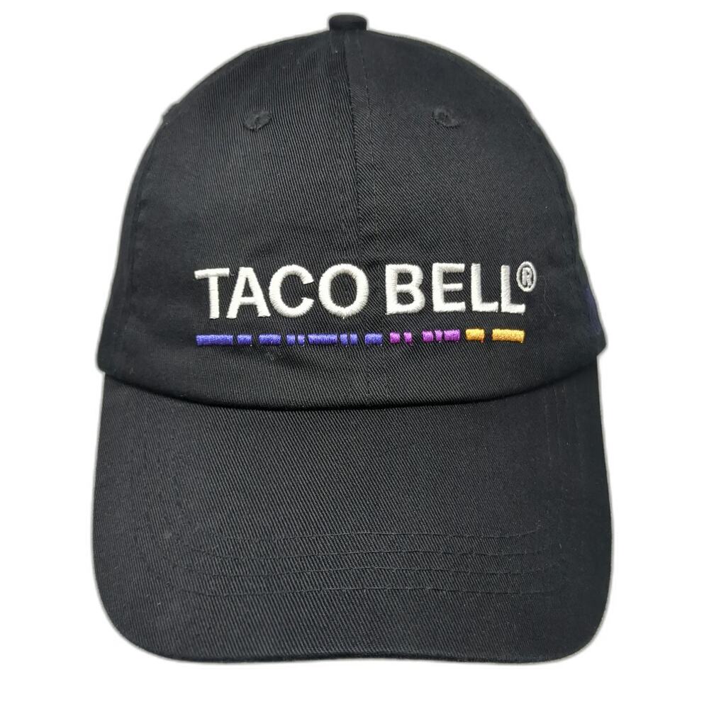 Taco Bell Baseball Cap Black One Size Embroidered Side Icons Slideback Hat